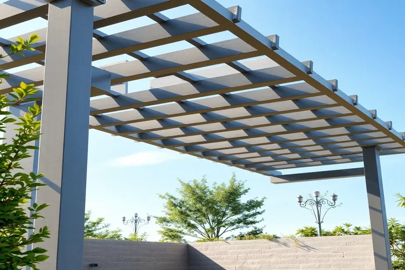 Pergola aluminium au design épuré installée sur terrasse moderne — pergola aluminium haut de gamme