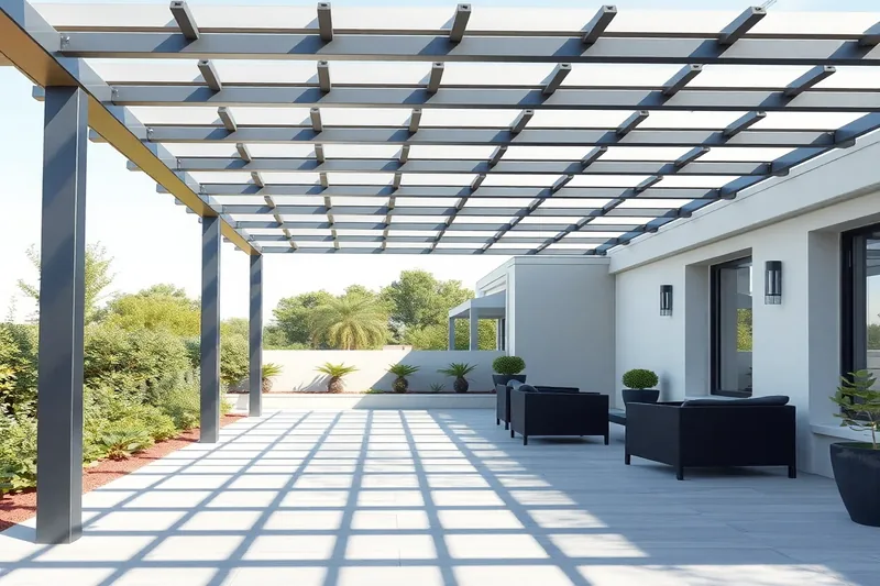 Pergola aluminium au design épuré installée sur terrasse moderne — pergola aluminium pas cher