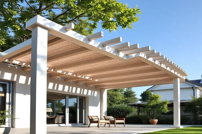 Pergola bioclimatique aluminium avec lames orientables sur terrasse contemporaine — pergola bioclimatique 6x3