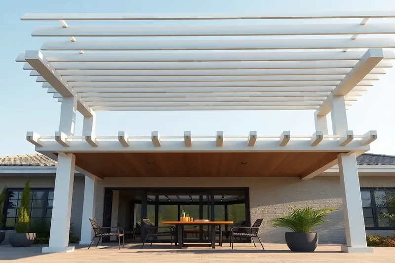 Pergola bioclimatique aluminium avec lames orientables sur terrasse contemporaine — pergola bioclimatique 6x4
