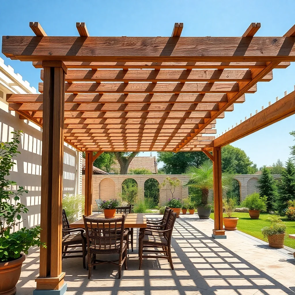 Pergola bois adossée