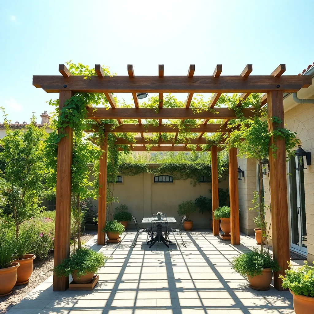 Pergola bois exotique