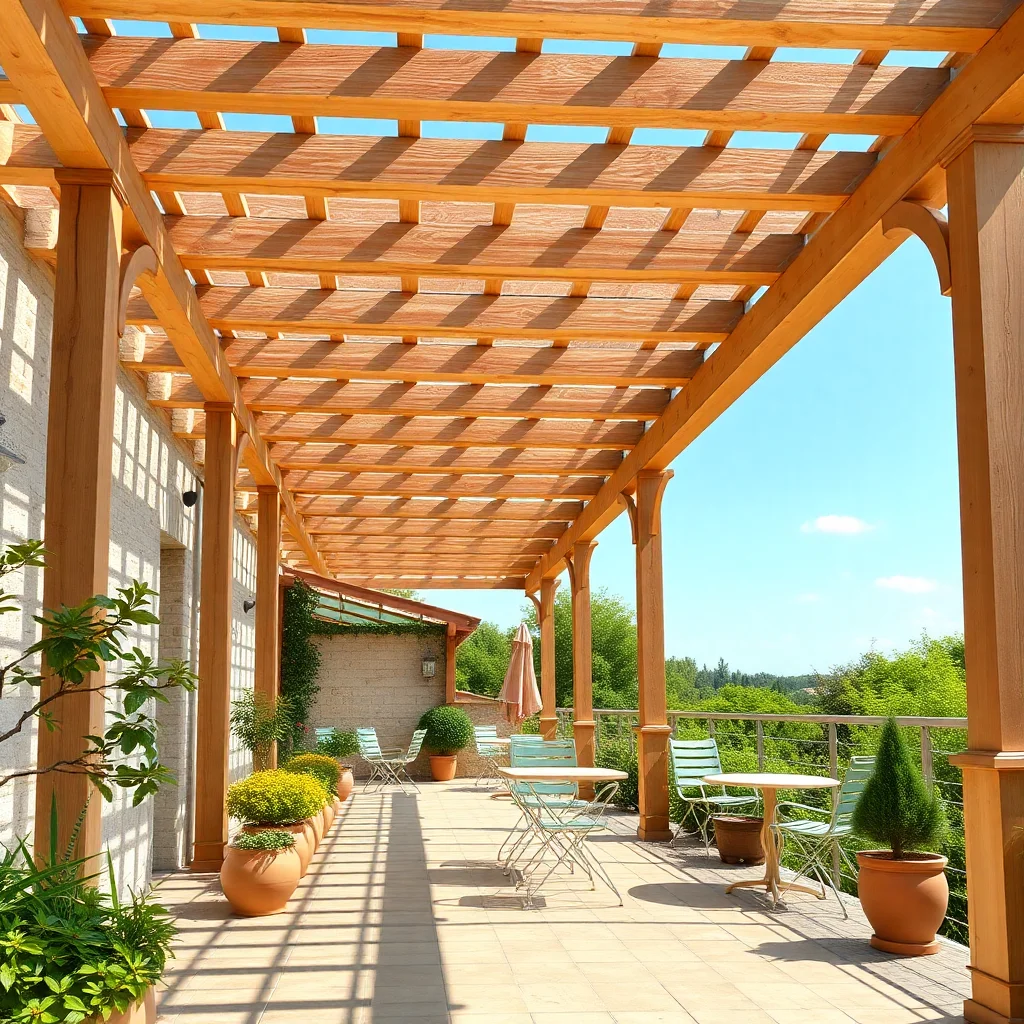 Pergola sur terrasse bois