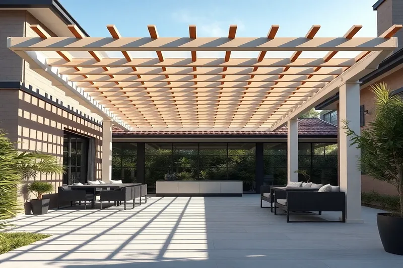 Pergola haut de gamme installée devant une maison contemporaine illustrant prix pergola aluminium