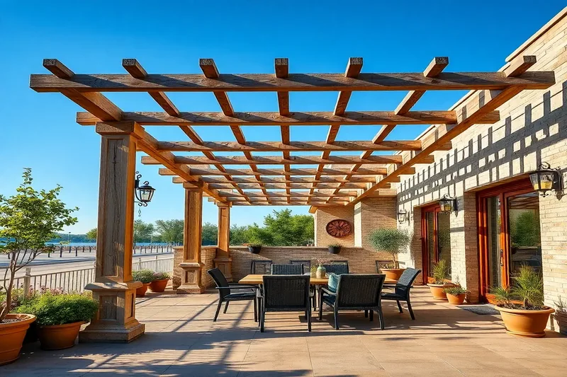 Pergola — pergola stores latéraux