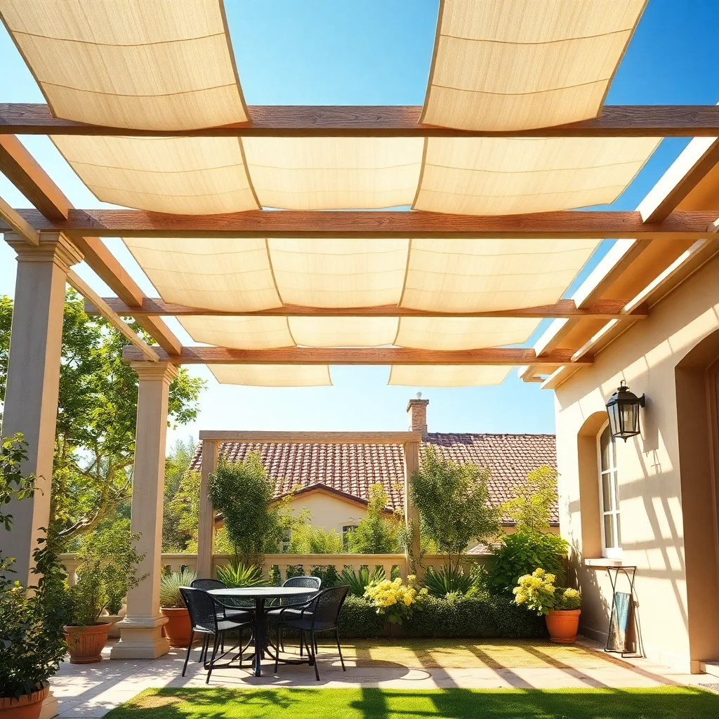 Voile d'ombrage pergola