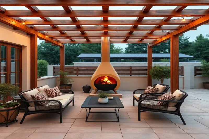 Pergola illustrant chauffage pergola