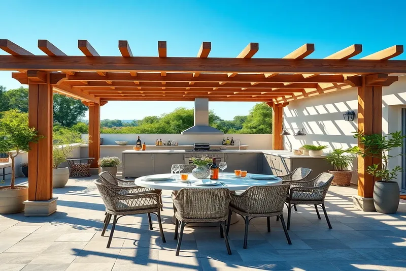 Pergola — pergola cuisine extérieure