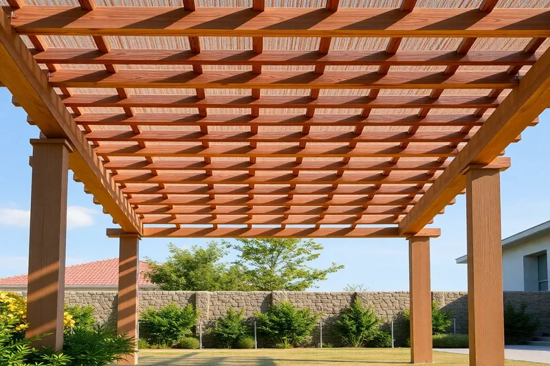 Pergola avec toiture transparente abritant un espace extérieur — pergola toit verre