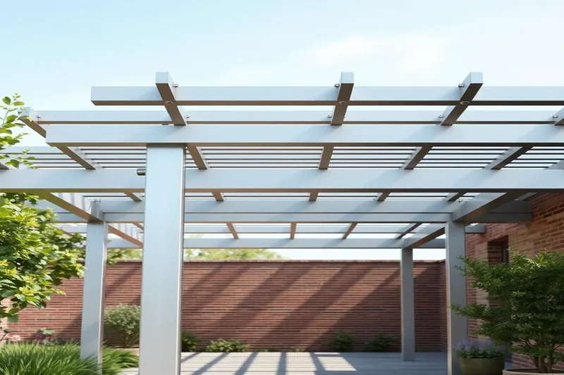 Pergola avec toiture transparente abritant un espace extérieur — pergola zinc
