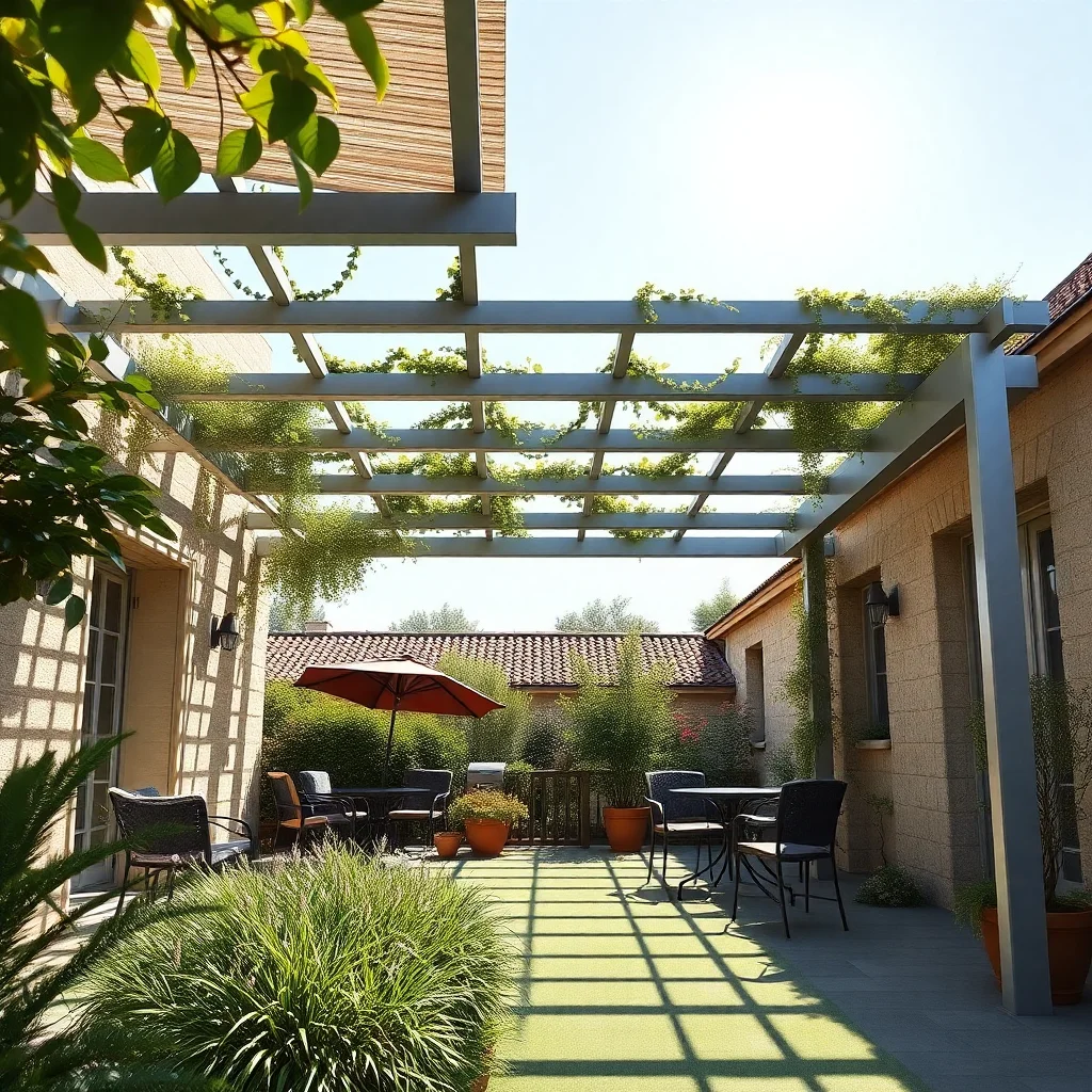 Pergola toit en zinc
